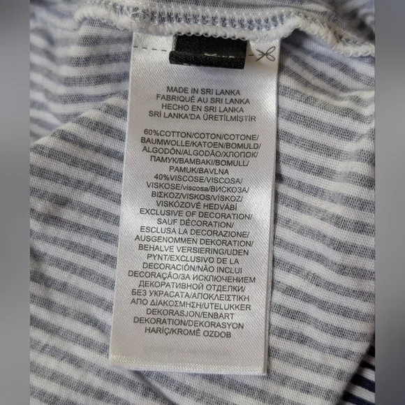 Lauren Ralph Lauren Striped Button-Up Pajama Set - Navy & White XL - Picture 8 of 9